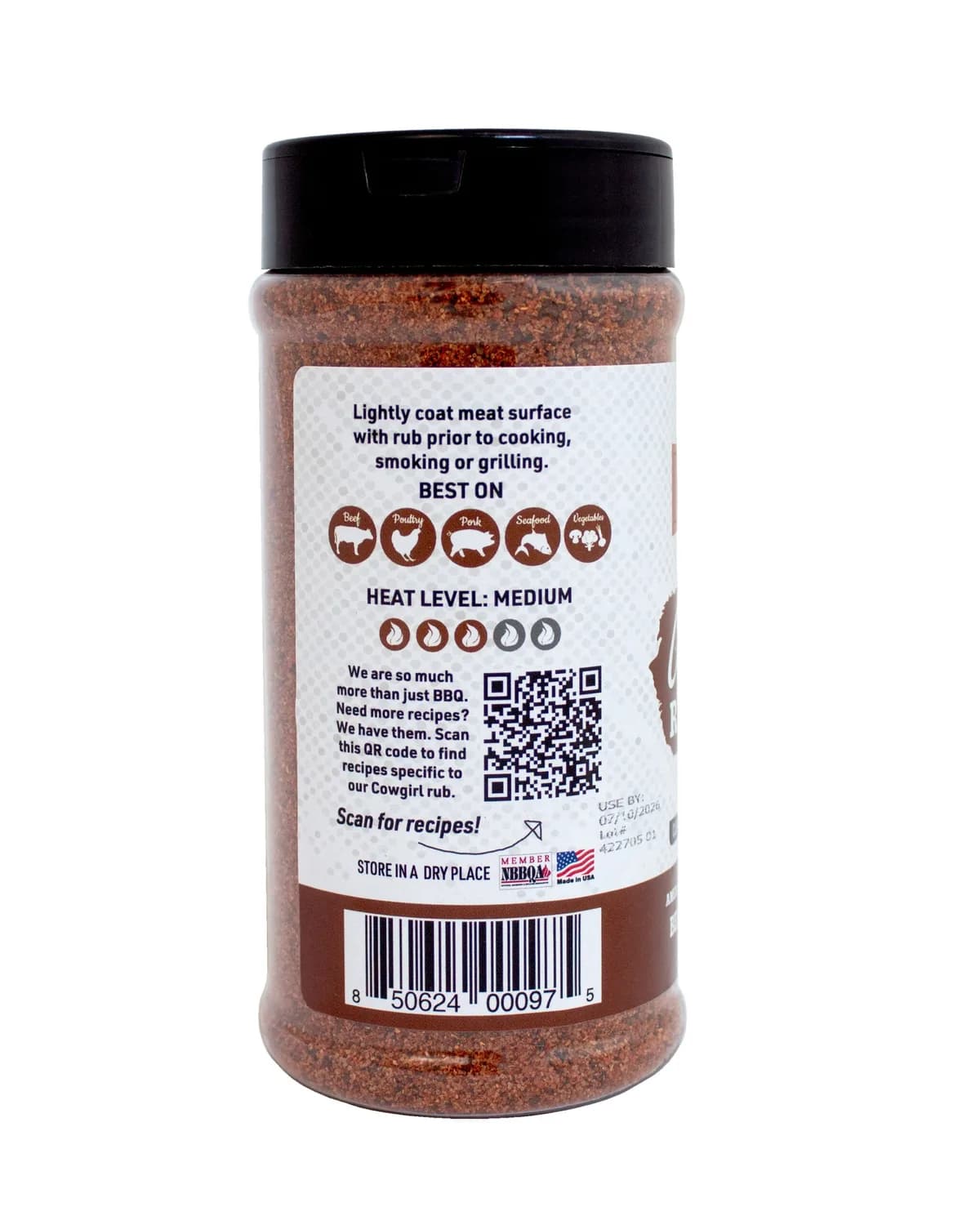 Cowgirl Gluten Free Natural BBQ Rub 11.4 oz thumbnail 2