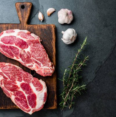 2 Pork Steaks - 1/2 inch