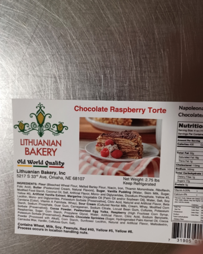 8 Serving Chocolate/Raspberry Torte